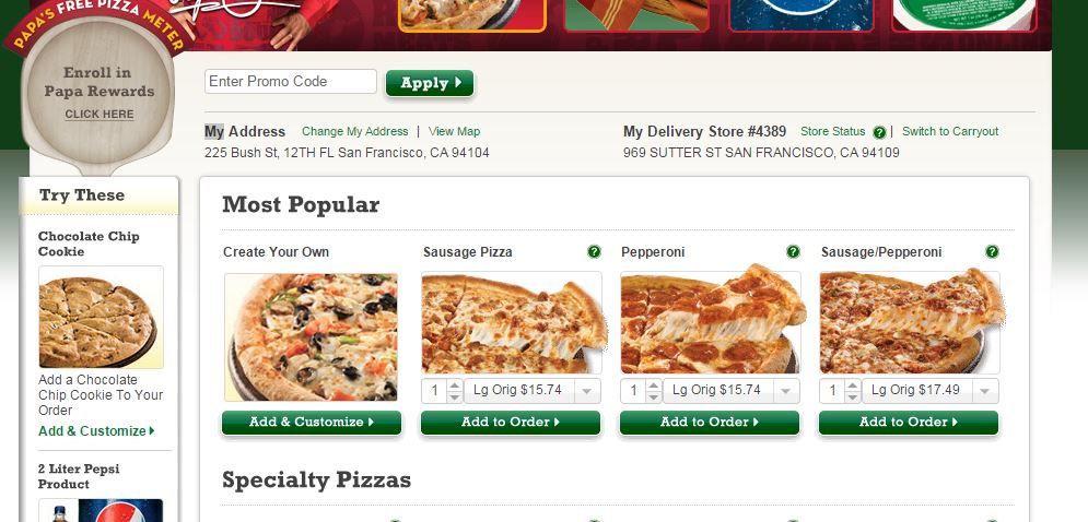 Papa Johns Promo Code