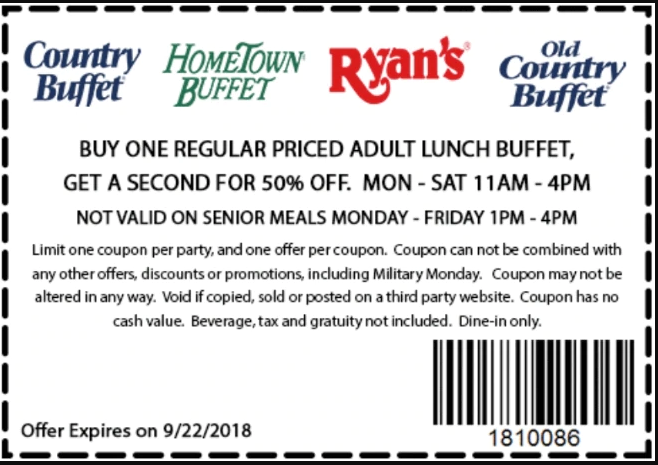 Old Country Buffet Printable Coupons