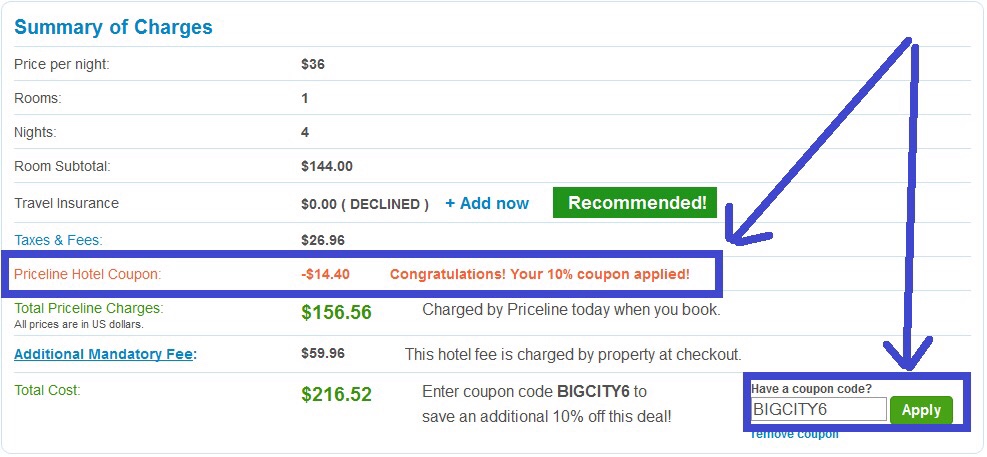 priceline coupons